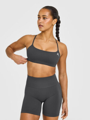 EASYLIFT STRAPPY SPORTS BRA WITH WHITE LOGO
