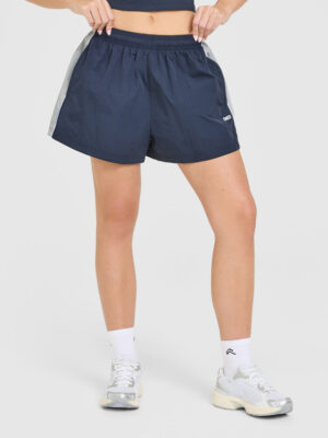 OVERSIZED PIPED WOVEN TRACK SHORTS