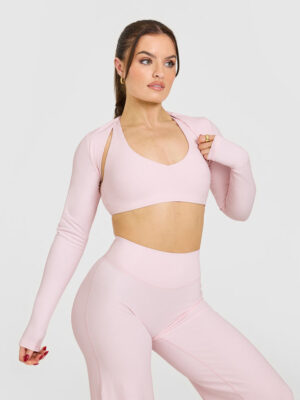 SOFTMOTION LONG SLEEVE SHRUG WITH WHITE LOGO
