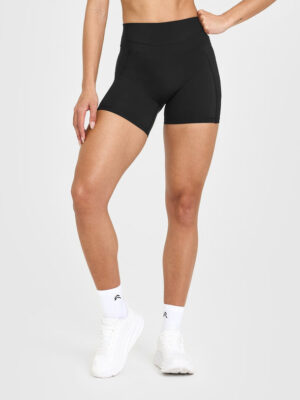UNIFIED HIGH WAISTED POCKET SHORTS 6" WHITE LOGO