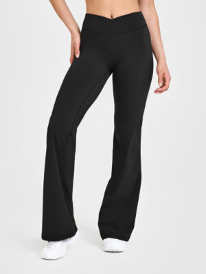 UNIFIED WRAP FLARED PANTS WHITE LOGO
