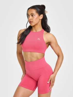 EASYLIFT HIGH NECK SPORTS BRA WITH WHITE LOGO