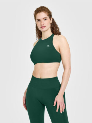 EASYLIFT HIGH NECK SPORTS BRA WITH WHITE LOGO