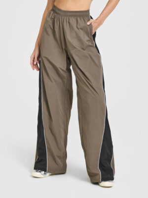 OVERSIZED PIPED WOVEN STRAIGHT LEG TRACK BOTTOMS