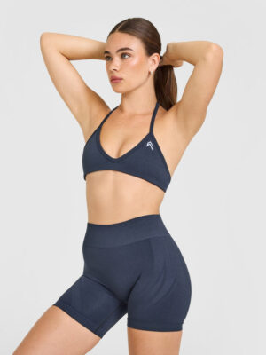 ENHANCELIFT SEAMLESS MINIMAL HALTER NECK BRALETTE WITH WHITE LOGO