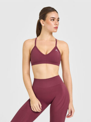 ENHANCELIFT SEAMLESS STRAPPY SPORTS BRA WITH WHITE LOGO