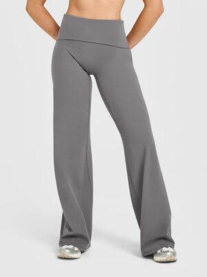 SOFTMOTION FOLD OVER STRAIGHT LEG PANTS WITH WHITE LOGO
