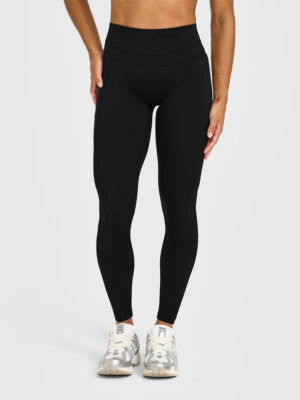 UNIFIED HIGH WAISTED POCKET LEGGINGS WHITE LOGO