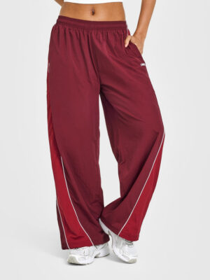 OVERSIZED PIPED WOVEN STRAIGHT LEG TRACK BOTTOMS