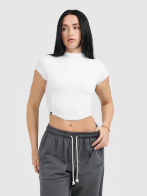 MELLOW RIB MID MOCK NECK T-SHIRT