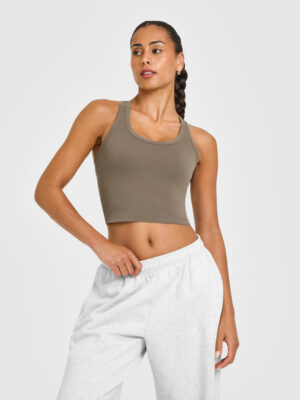 COTTON FITTED MID TANK TOP