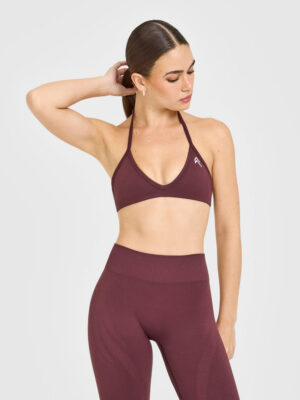 ENHANCELIFT SEAMLESS MINIMAL HALTER NECK BRALETTE WITH WHITE LOGO
