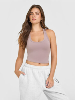 COTTON FITTED MID TANK TOP