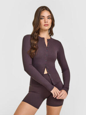 MELLOW RIB LONG SLEEVE CARDIGAN