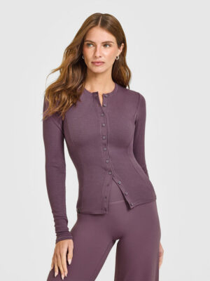 MELLOW RIB LONG SLEEVE CARDIGAN