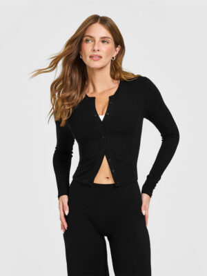 MELLOW RIB MID LONG SLEEVE CARDIGAN