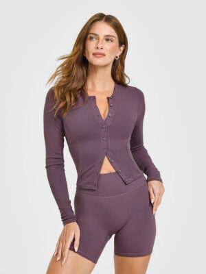 MELLOW RIB MID LONG SLEEVE CARDIGAN