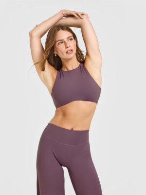 SOFTMOTION HIGH NECK SPORTS BRA WITH WHITE LOGO