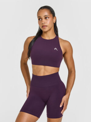 EASYLIFT HIGH NECK SPORTS BRA WITH WHITE LOGO