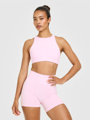 EASYLIFT HIGH NECK SPORTS BRA WITH WHITE LOGO