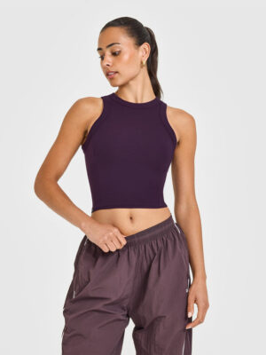 MELLOW RIB HIGH NECK MID TANK TOP