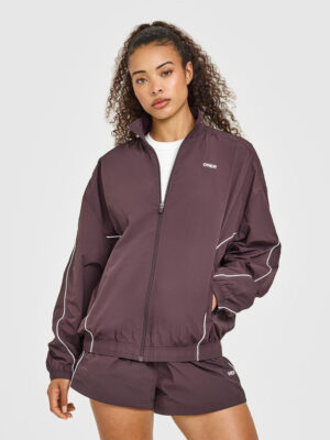 OVERSIZED PIPED WOVEN TRACK JACKET