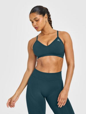 ENHANCELIFT SEAMLESS STRAPPY SPORTS BRA WITH WHITE LOGO
