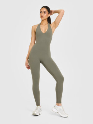 SOFTMOTION HALTER NECK ALL IN ONE LONG WITH WHITE LOGO