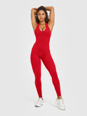 SOFTMOTION HALTER NECK ALL IN ONE LONG WITH WHITE LOGO