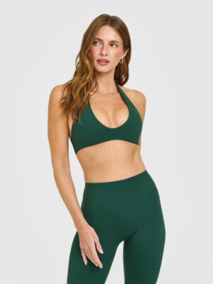 SOFTMOTION MINIMAL HALTER NECK BRALETTE WITH WHITE LOGO
