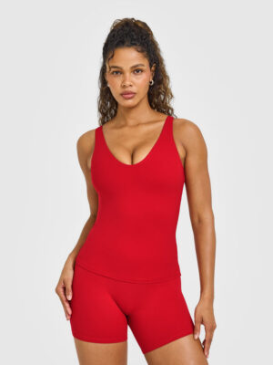 SOFTMOTION SCOOP NECK TANK TOP WITH WHITE LOGO